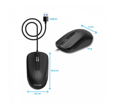 Souris filaire Advance SWIFT 4D - 2400 dpi - Black