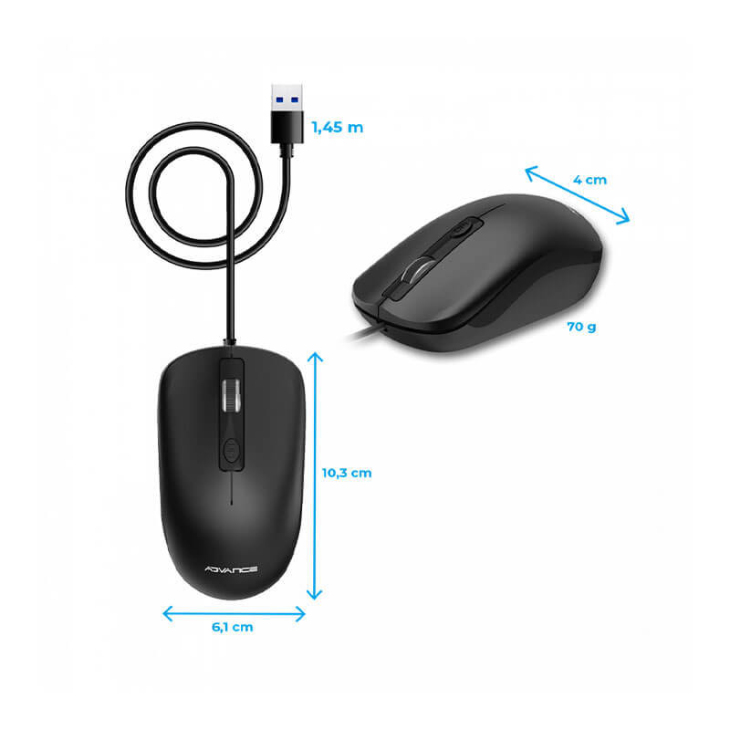Souris filaire Advance SWIFT 4D - 2400 dpi - Black Souris filaire Advance SWIFT 4D - 2400 dpi - Black