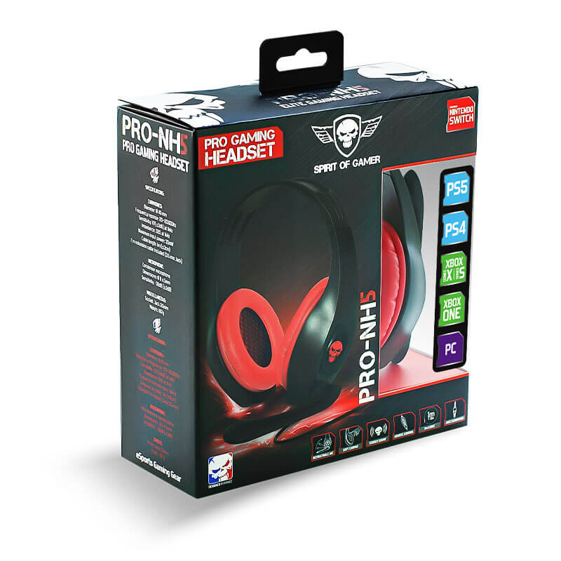 Casque Gamer Spirit of Gamer PRO-NH5 Switch - Noir & rouge Casque Gamer Spirit of Gamer PRO-NH5 Switch - Noir & rouge