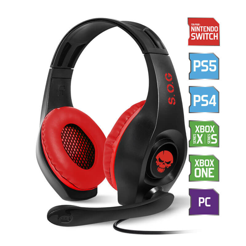 Casque Gamer Spirit of Gamer PRO-NH5 Switch - Noir & rouge Casque Gamer Spirit of Gamer PRO-NH5 Switch - Noir & rouge