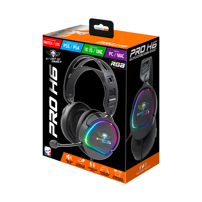 Casque micro Gamer Spirit of Gamer PRO-H6 DARK- RGB