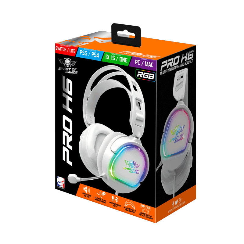 Casque Gamer Spirit of Gamer PRO-H6 ARTIC RGB - White