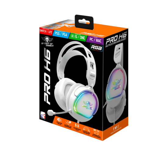 Casque Gamer Spirit of Gamer PRO-H6 ARTIC RGB - White