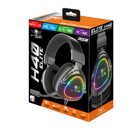 Casque micro Gamer Spirit of Gamer ELITE H40 DARK - RGB