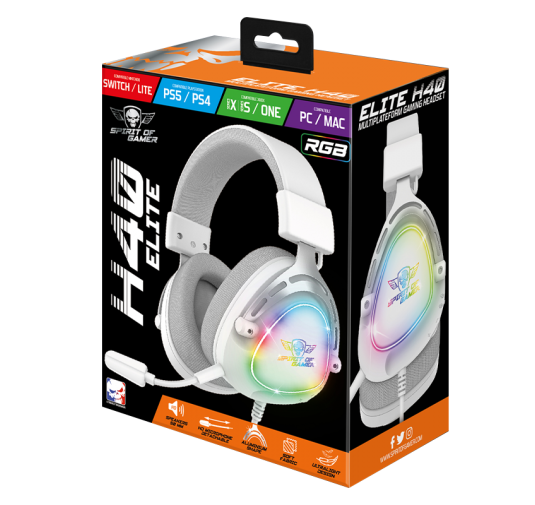Casque micro Gamer Spirit of Gamer ELITE H40 ARTIC - RGB