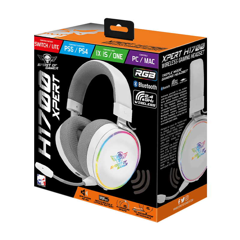 Casque micro Gamer Sans Fil - Spirit of Gamer XPERT H1700 - RGB Casque micro Gamer Sans Fil - Spirit of Gamer XPERT H1700 - RGB