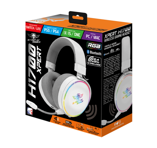 Casque micro Gamer Sans Fil - Spirit of Gamer XPERT H1700 - RGB