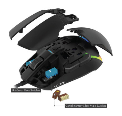 Souris Gaming Aqirys Lynx, 6 boutons, 16000 DPI - RGB