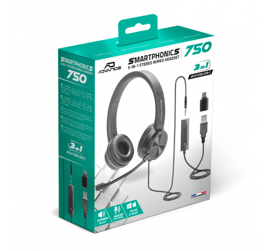 Casque micro Filaire 3en1 - Advance SMARTPHONICS 750