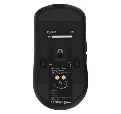 Souris Gaming sans fil, Aqirys M60, 26000 DPI, 4000 Hz