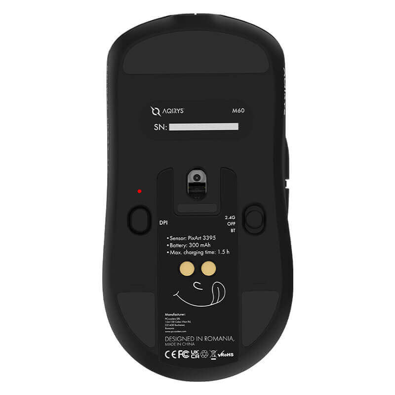 Souris Gaming sans fil, Aqirys M60, 26000 DPI, 4000 Hz Souris Gaming sans fil, Aqirys M60, 26000 DPI, 4000 Hz