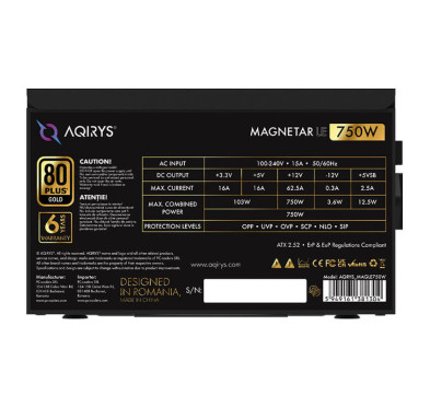bloc d'alimentation AQIRYS MAGNETAR LE 750W - Black