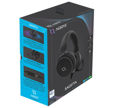 Micro Casque Gamer Aqirys SAGITTA Surround 7.1, Deep-Bass - Black