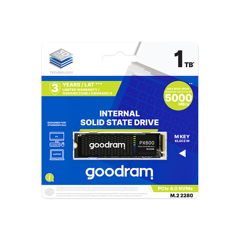Disque Dur SSD Goodram PX600, PCIe gen 4 x4 NVMe - 1 To Disque Dur SSD Goodram PX600, PCIe gen 4 x4 NVMe - 1 To