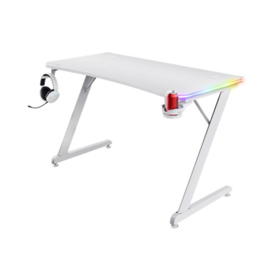 Bureau Gamer TRUST Luminus RGB GXT709W - White