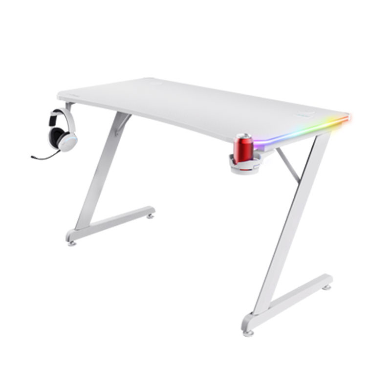 Bureau Gamer TRUST Luminus RGB GXT709W - White Bureau Gamer TRUST Luminus RGB GXT709W - White