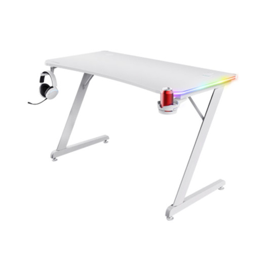 Bureau Gamer TRUST Luminus RGB GXT709W - White