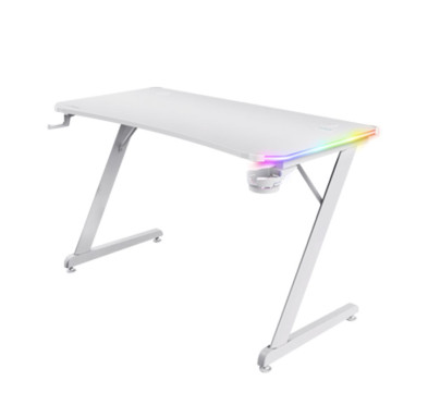 Bureau Gamer TRUST Luminus RGB GXT709W - White