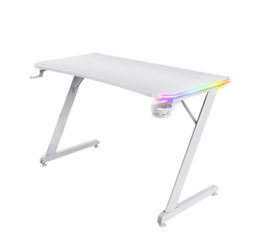 Bureau Gamer TRUST Luminus RGB GXT709W - White