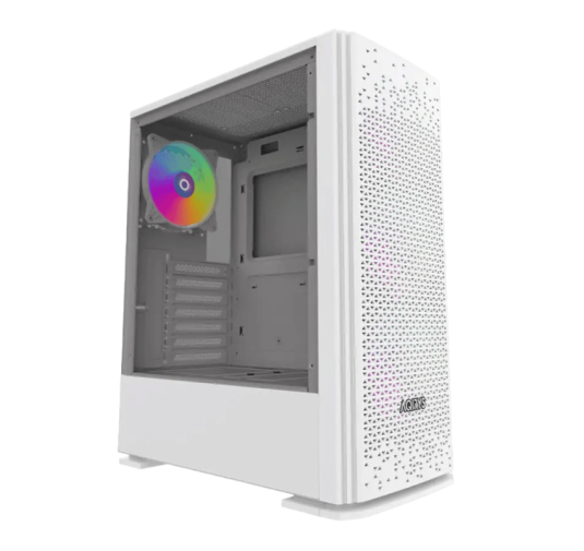 Boitier AQIRYS Gacrux, ATX, 4 Fans, RGB - White