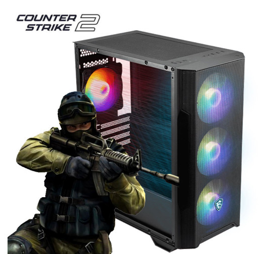 Pc Gamer CS 2, Ryzen 5, RTX 3050 VENTUS 2X OC, 16Go, 512Go SSD