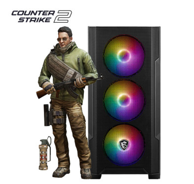 Pc Gamer CS 2, Ryzen 5, RTX 3050 VENTUS 2X OC, 16Go, 512Go SSD