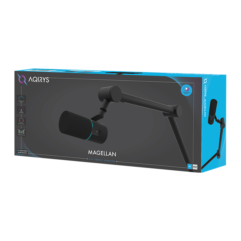 Micro Gamer streaming AQIRYS MAGELLAN, Cardioïde - Black Micro Gamer streaming AQIRYS MAGELLAN, Cardioïde - Black