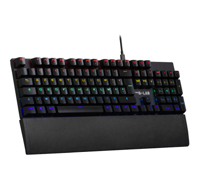 Clavier mécanique switch bleu The G-LAB KEYZ CARBON EX - Noir