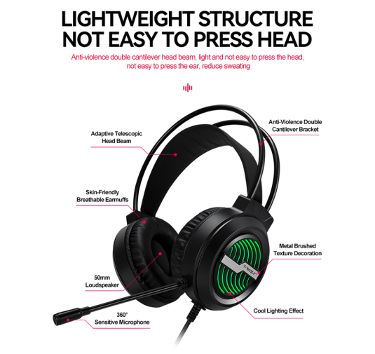 Micro-casque Gaming Filaire T-Wolf H130 - Noir