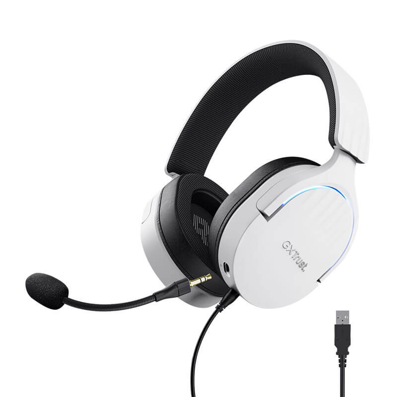 Micro Casque Gamer TRUST GXT 490W FAYZO RGB - Blanc Micro Casque Gamer TRUST GXT 490W FAYZO RGB - Blanc