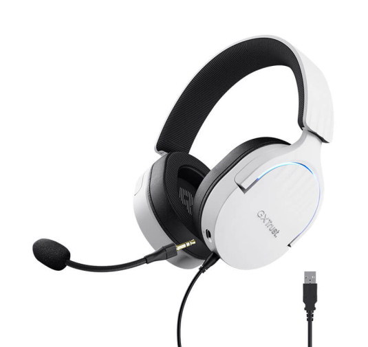 Micro Casque Gamer TRUST GXT 490W FAYZO RGB - Blanc