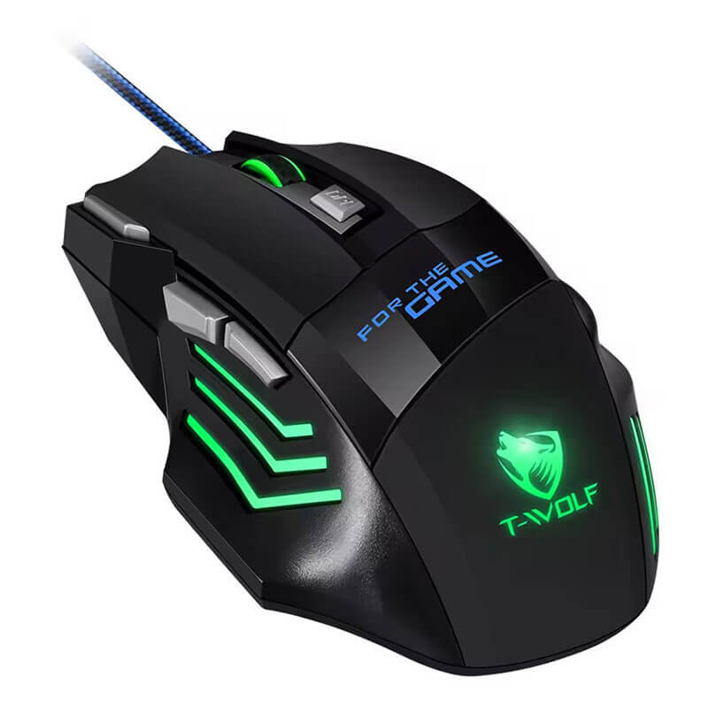 Souris Gamer FilaireT-WOLF-M1 (3200dpi) – Noir Souris Gamer FilaireT-WOLF-M1 (3200dpi) – Noir