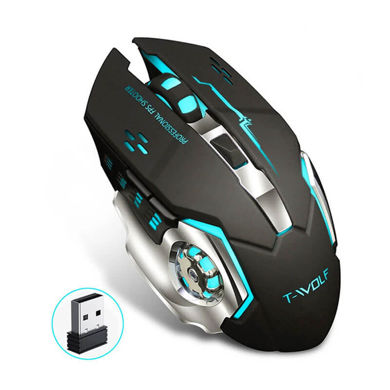 Souris Gamer sans fil T-WOLF Q13 Électronique (2400dpi) – Noir Souris Gamer sans fil T-WOLF Q13 Électronique (2400dpi) – Noir