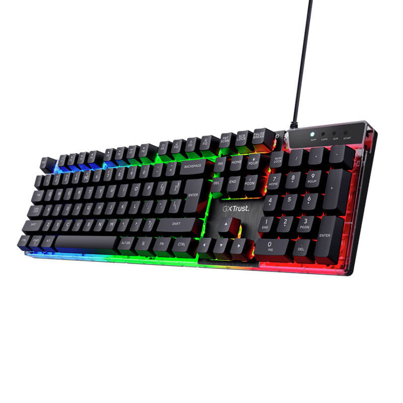 Clavier Gamer Anti-gosting filaire Trust GTX 835 Azor RGB - Noir