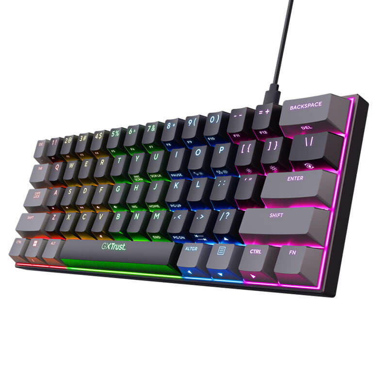 Mini Clavier Gaming mécanique TRUST GXT 867 Acira - Noir Mini Clavier Gaming mécanique TRUST GXT 867 Acira - Noir